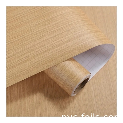 Warna saham New Grain Kayu PVC Dekoratif Film Wallpaper Kayu Foil Perekat