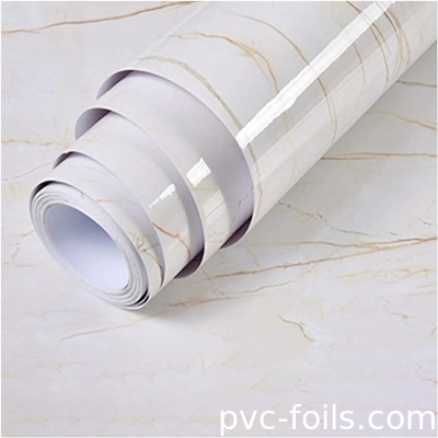 Glossy Marble Self-Adhesive PVC Wrap Film Untuk Dapur Cabinet Counter - Top Renovation