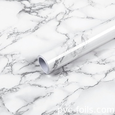 Glossy Marble Self-Adhesive PVC Wrap Film Untuk Dapur Cabinet Counter - Top Renovation
