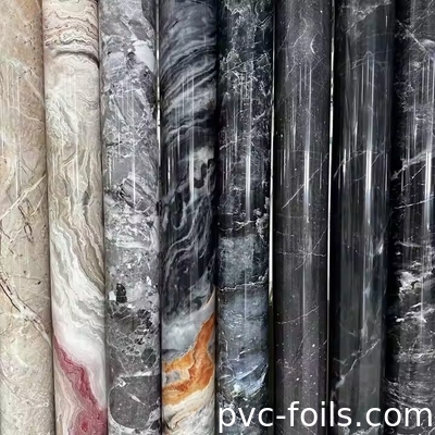 Film Dekoratif PVC Marmer Cetak Digital Untuk Panel Furnitur Dan Proyek Laminasi