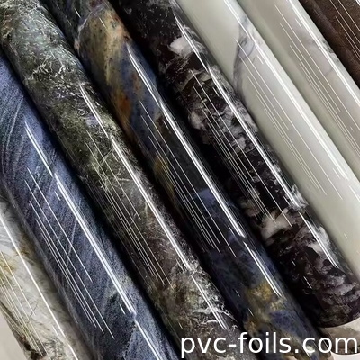 2025 Film Laminasi PVC Efek Marmer Untuk Pintu Kabinet & Lembar PVC    Stone Style Wrap Film