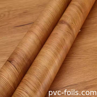 Super Matte Wood Grain PVC Wrapping Foil Untuk Dekorasi Panel Dinding WPC