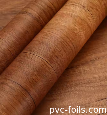Super Matte Wood Grain PVC Wrapping Foil Untuk Dekorasi Panel Dinding WPC
