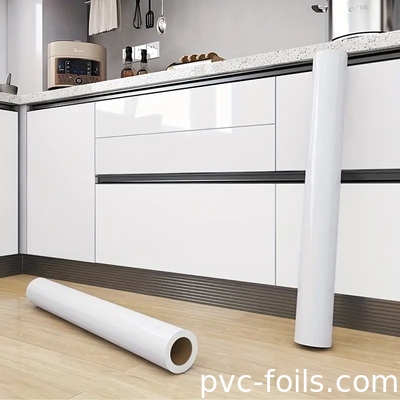 Wallpaper PVC Berwarna Merah Glossy Self-Adective - Mudah Dikupas &amp; Ditempel Untuk Dapur