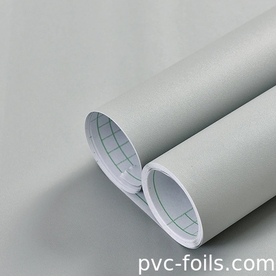 Solid Color Matte Gray Self-Adhesive PVC Film - Peel And Stick untuk permukaan furnitur