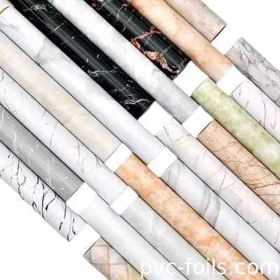 High Gloss Marble Design Self-Adhesive Vinyl Film Premium PVC Sticker Untuk Countertop Wrapping