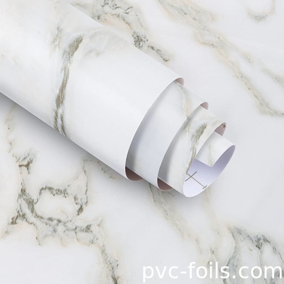 High Gloss Marble Design Self-Adhesive Vinyl Film Premium PVC Sticker Untuk Countertop Wrapping