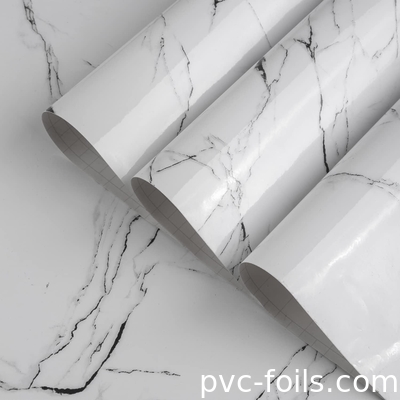 Lembar PVC Marmer Film Plastik Untuk Dekorasi Permukaan Furnitur