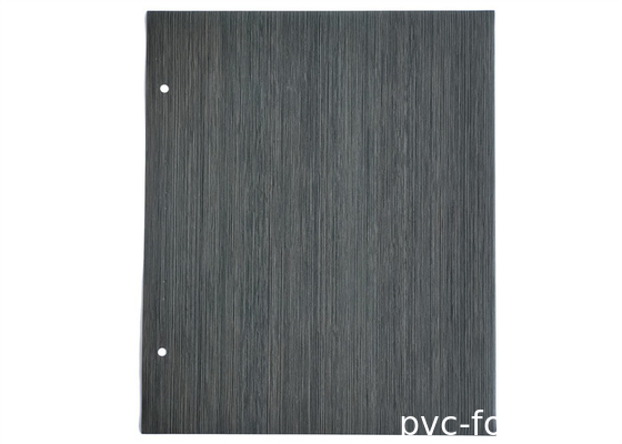 Black Wood Grain Embossed PVC Decorative Foil Untuk MDF Cabinet Door Vacuum Membrane Press