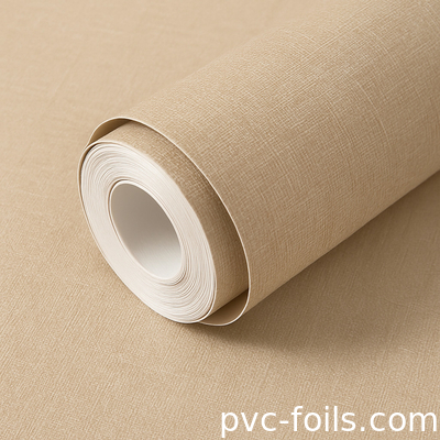 Tekstur Kain Warna Padat Pvc Self Adhesive Film Untuk Dekorasi Panel Dinding Interior