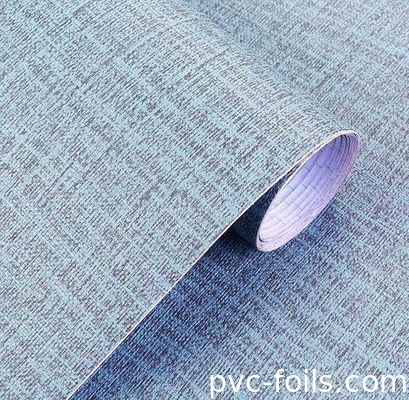Tekstur Kain Warna Padat Pvc Self Adhesive Film Untuk Dekorasi Hotel Renovasi