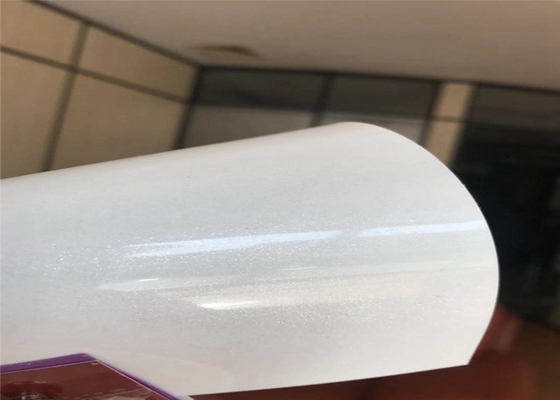 0.3mm Putih Gloss Tinggi Pvc Film Roll Furniture Pintu Membran