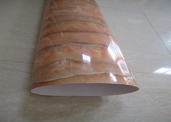 Film PVC Gloss Tinggi Tahan Pemanasan Untuk Efek Marmer Pintu