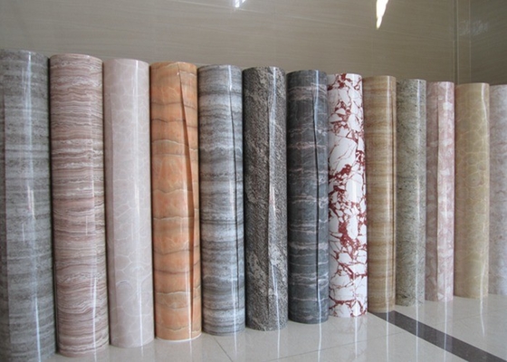 Pintu Pvc Marmer Imitasi Menbrane Decorative Film For Furniture