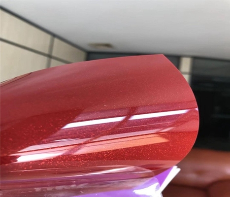 0.6mm Metallized Pvc Film Untuk Penutup Kabinet High Gloss Solid