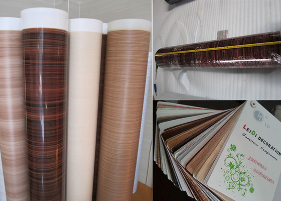 Foli Furniture PVC Kayu Digambar Untuk Dekorasi Particle Board 0.15-0.30mm