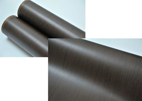Emboss PVC 3D Membrane Foil Roll Hitam Kayu Biji 1400mm Lebar