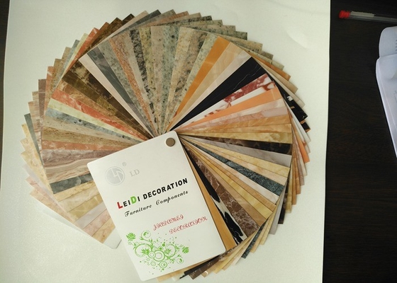 Ketebalan 0,50mm Film PVC Dekoratif Desain Marmer Gloss Tinggi Untuk Penutup Meja