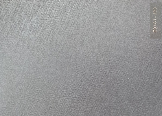 Perak Disikat Timbul PVC Dekoratif Foil Roll Tahan Api 3D Timbul